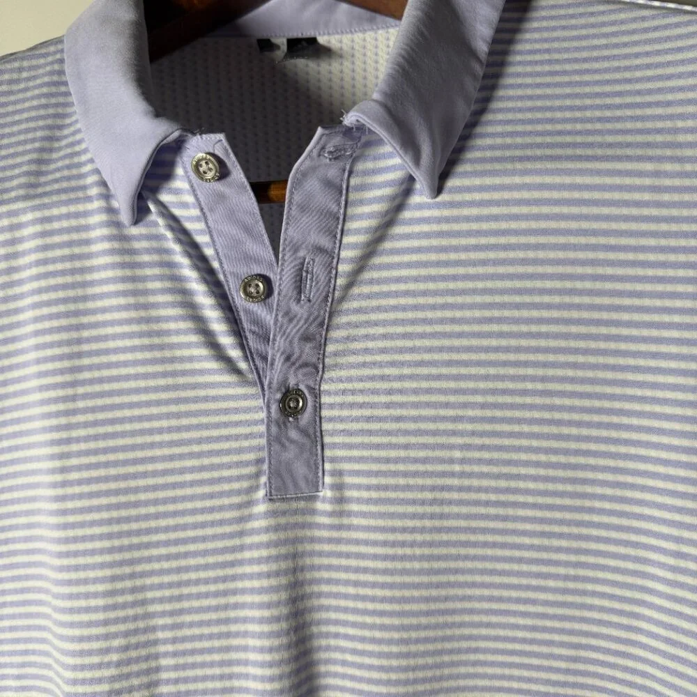 Adidas Heat.RDY Golf Polo Shirt Men’s XXL Light Purple & White Stripe